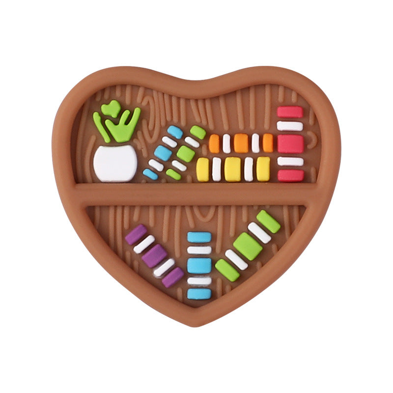 Wholesale 20pcsSilicone beads children's food grade teether anti-chain drop accessories bulk love beads soft silicone